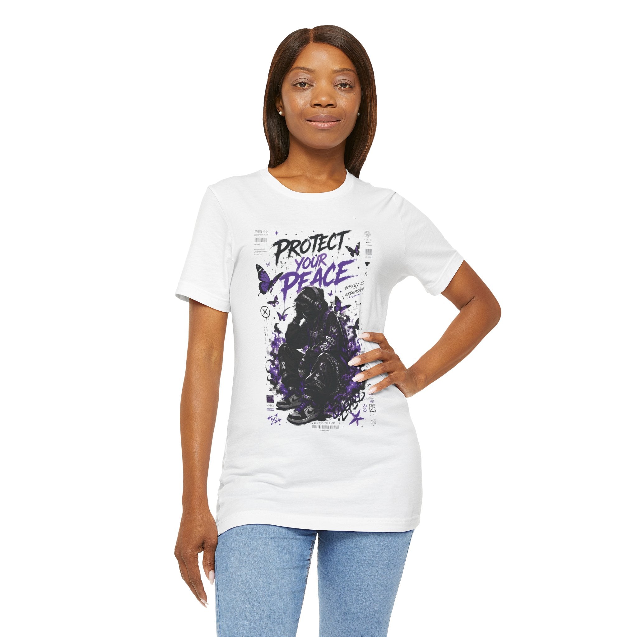 Protect Your Peace T-Shirt — Gothic Butterfly Graphic Tee