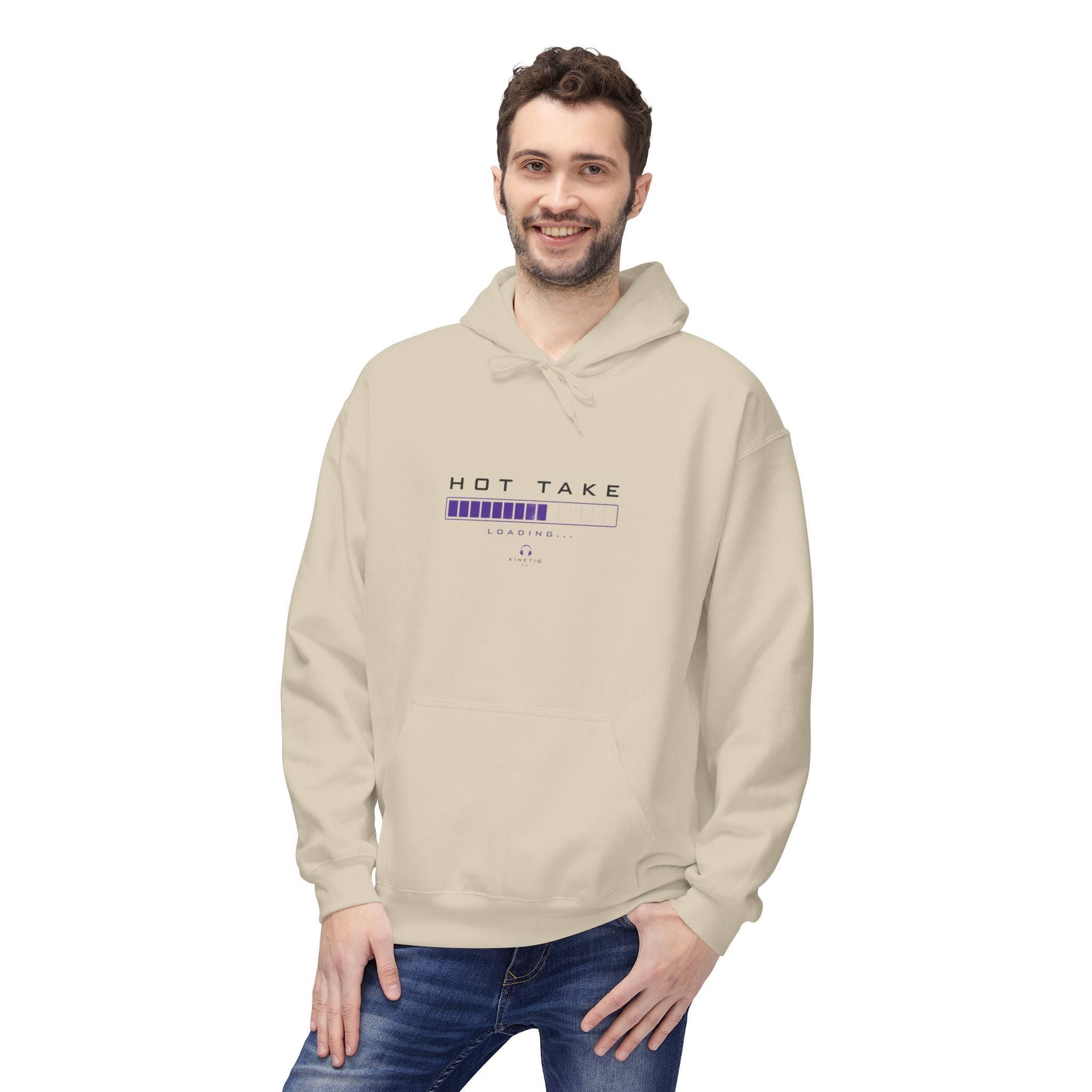 HOT TAKE Loading Hoodie — Minimalist Graphic Pullover