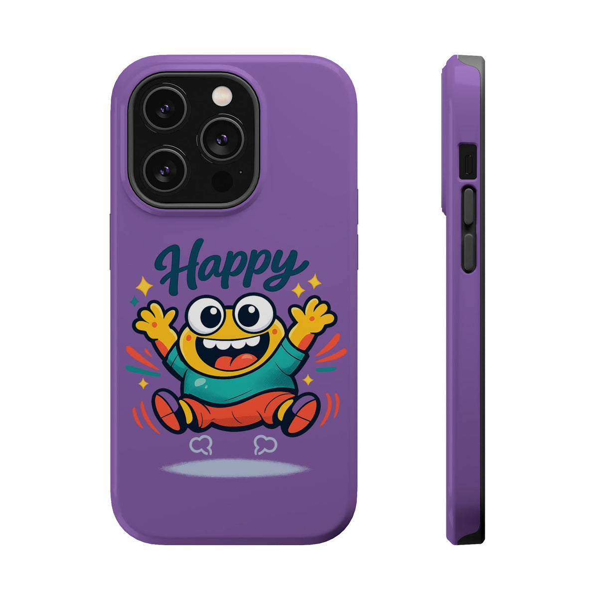 Happy Monster Magnetic Protective Phone Case Purple