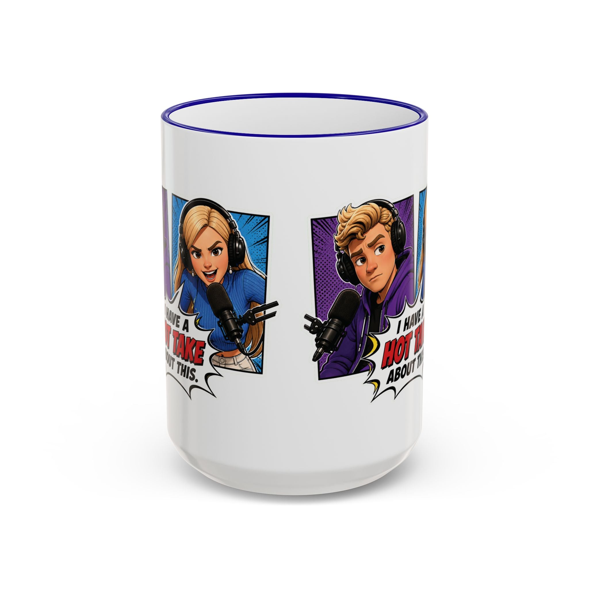 Jake And Emma Hot Take Accent Rim Mug – I Have A Hot Take About This Comic Coffee Cup (11oz/15oz)