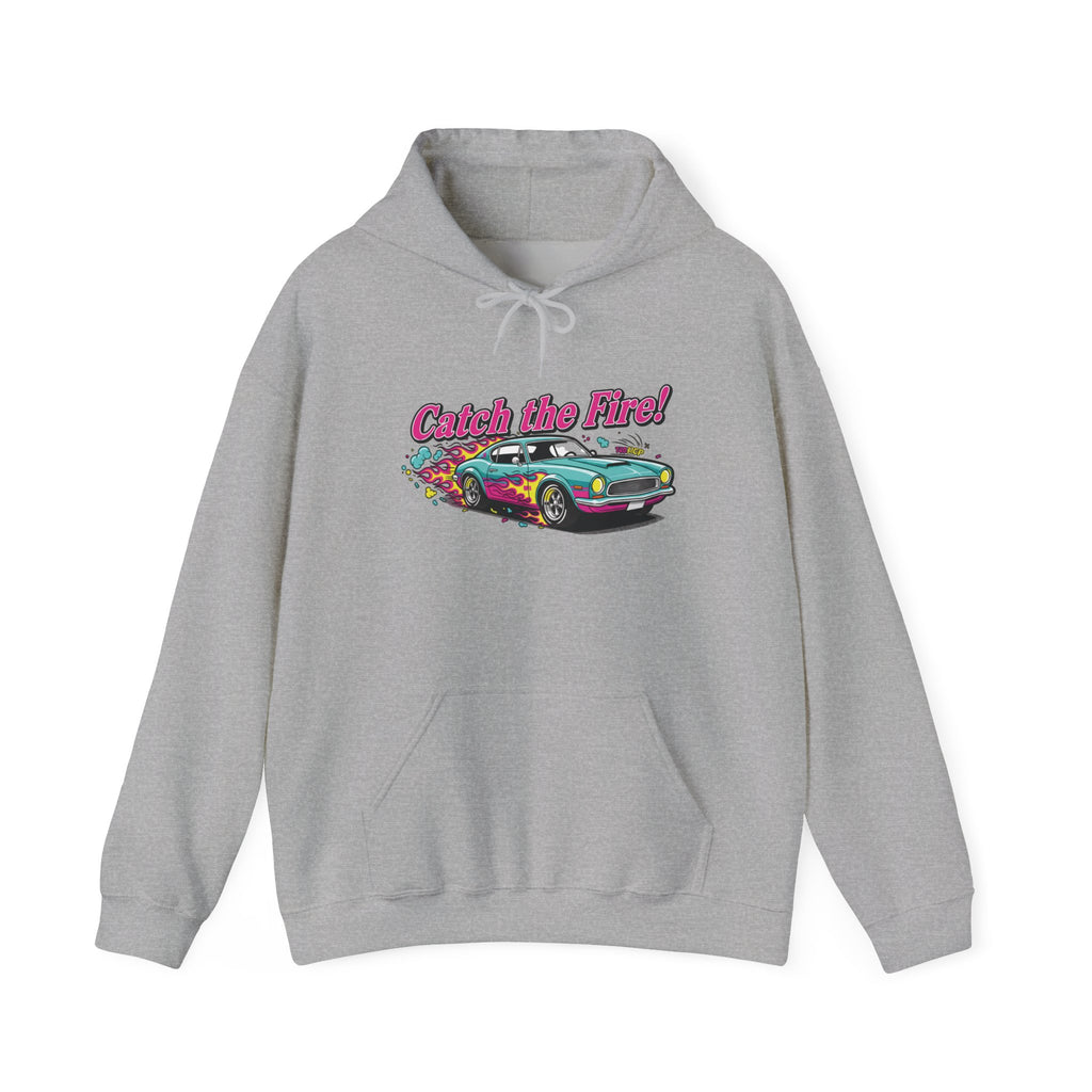 Retro Cartoon Dragster Hoodie, racing flame shirt, vintage car illustration