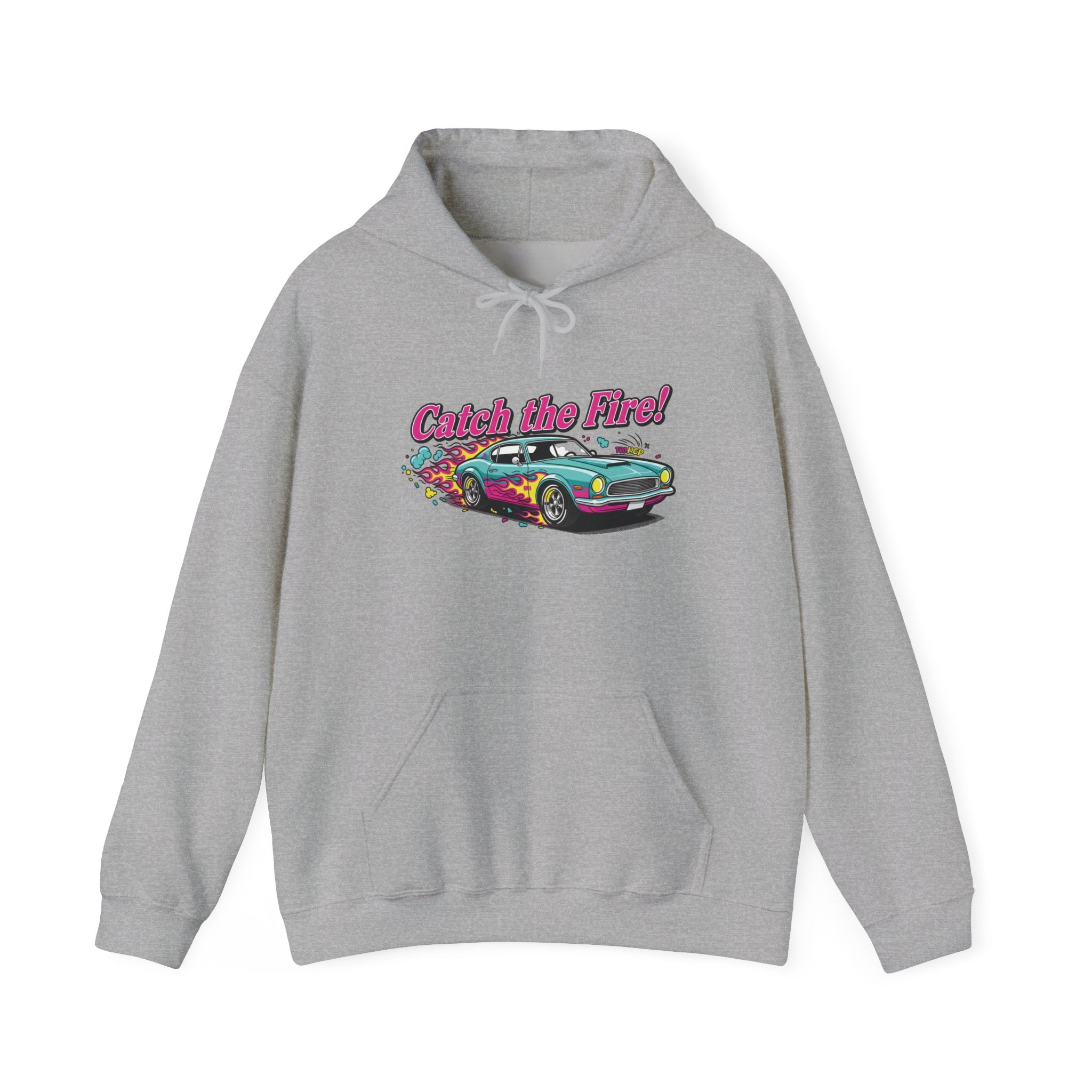 Retro Cartoon Dragster Hoodie, racing flame shirt, vintage car illustration