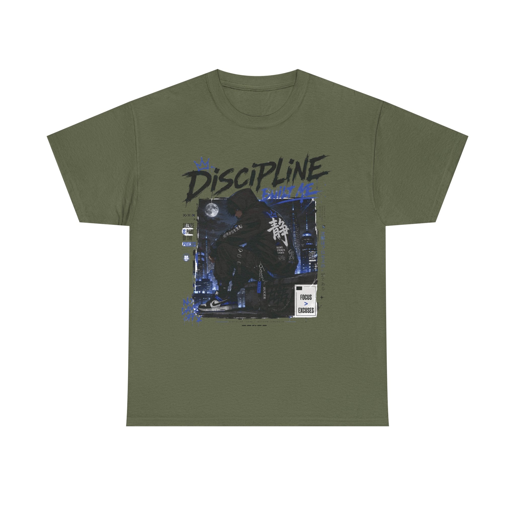 Discipline Anime Graphic Tee — Night Samurai Streetwear