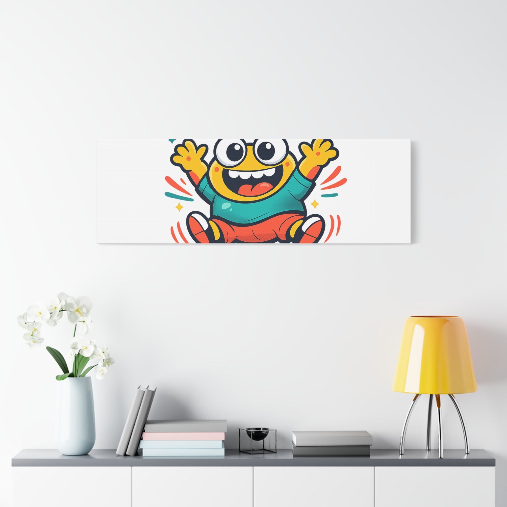 Happy Blob Cartoon Canvas | Bold Cartoon, Thick Outline, Kawaii Minimal