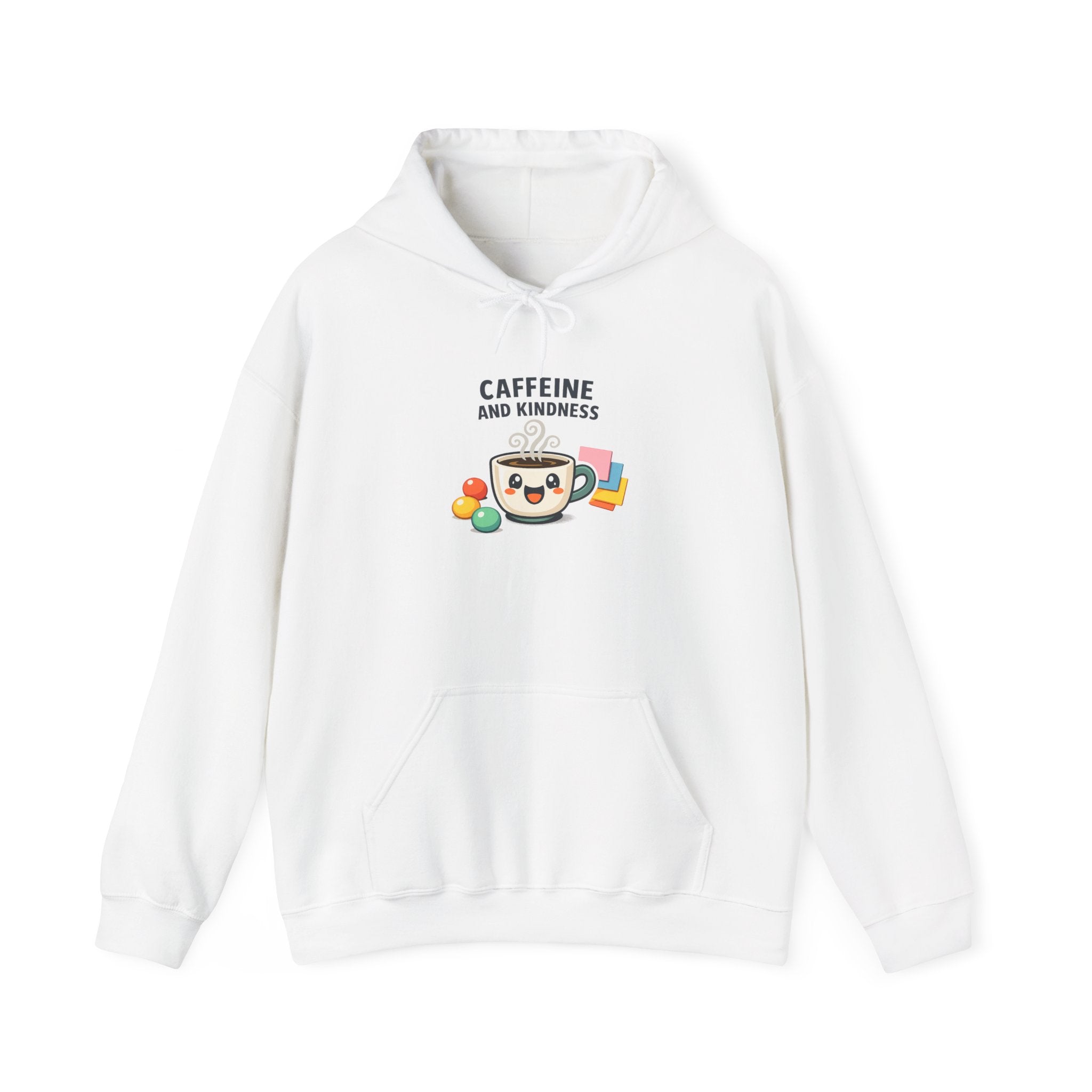 Caffeine and Kindness Hoodie - Cozy Coffee-Themed Sweatshirt