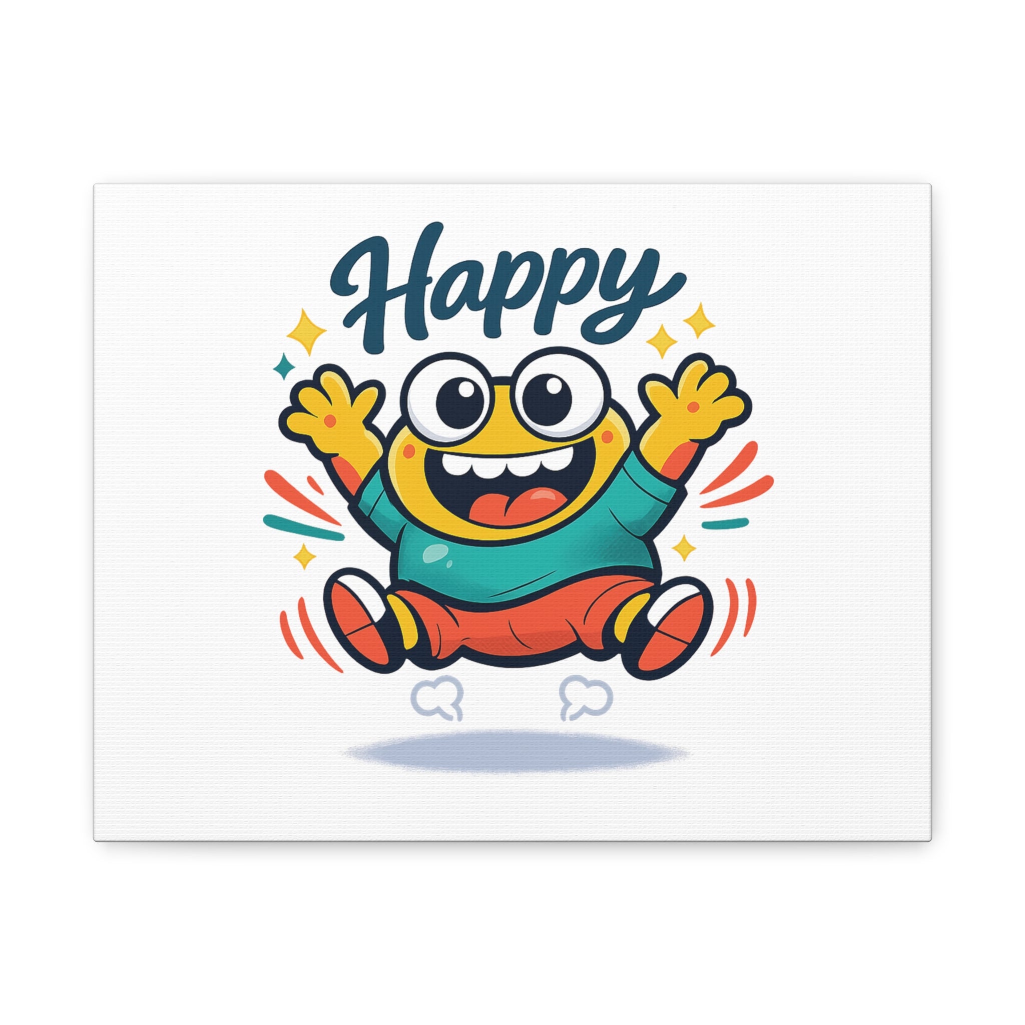 Happy Blob Cartoon Canvas | Bold Cartoon, Thick Outline, Kawaii Minimal