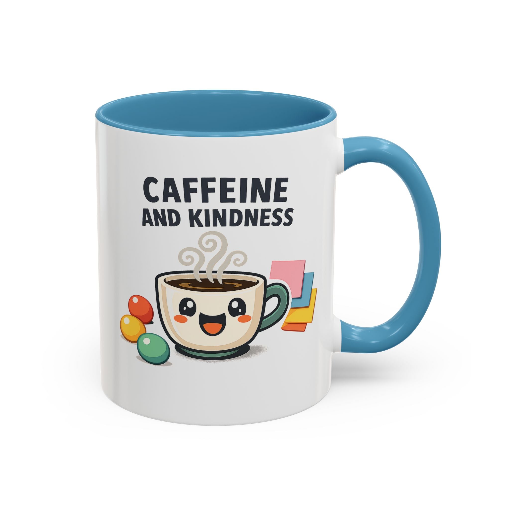 Caffeine and Kindness Coffee Mug – Ceramic Accent Mug (11oz / 15oz)