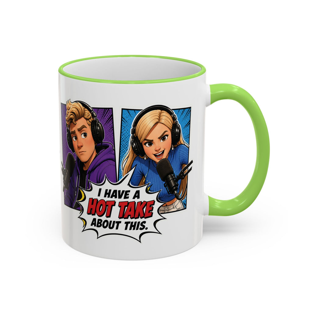 Jake And Emma Hot Take Accent Rim Mug – I Have A Hot Take About This Comic Coffee Cup (11oz/15oz)