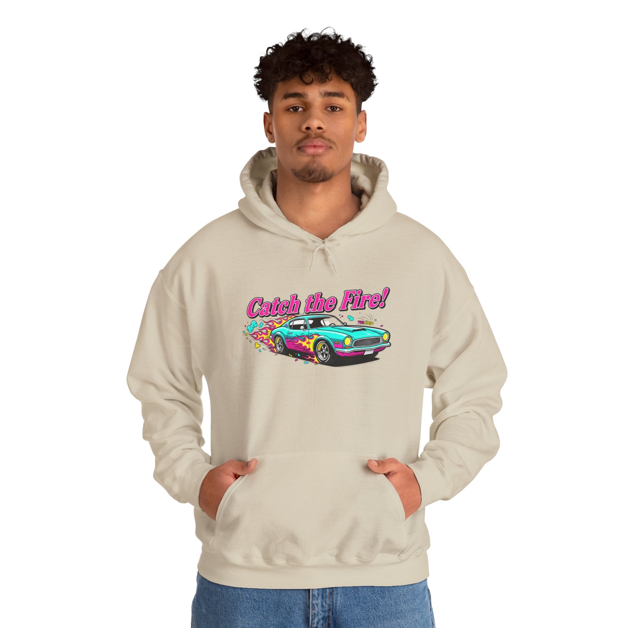 Retro Cartoon Dragster Hoodie – Vintage Racing Flame Graphic Pullover