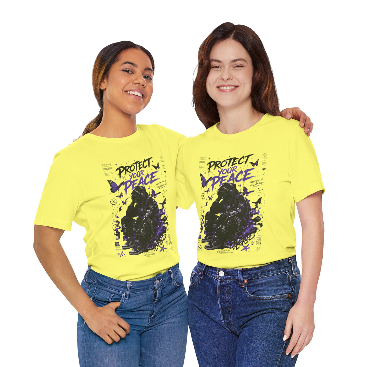 Protect Your Peace Gothic Butterfly Graphic T Shirt