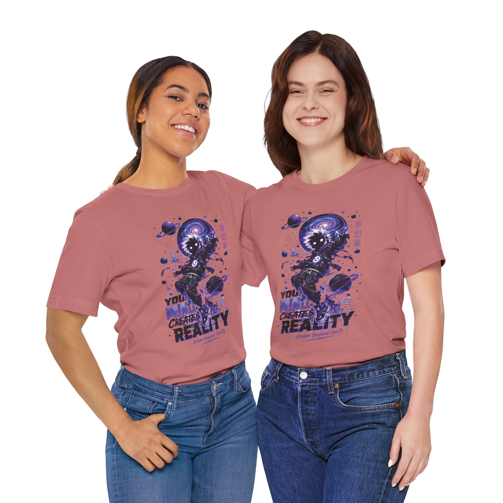 Astronaut Galaxy Tee — "Your Mind Creates Reality" Space Graphic T-Shirt