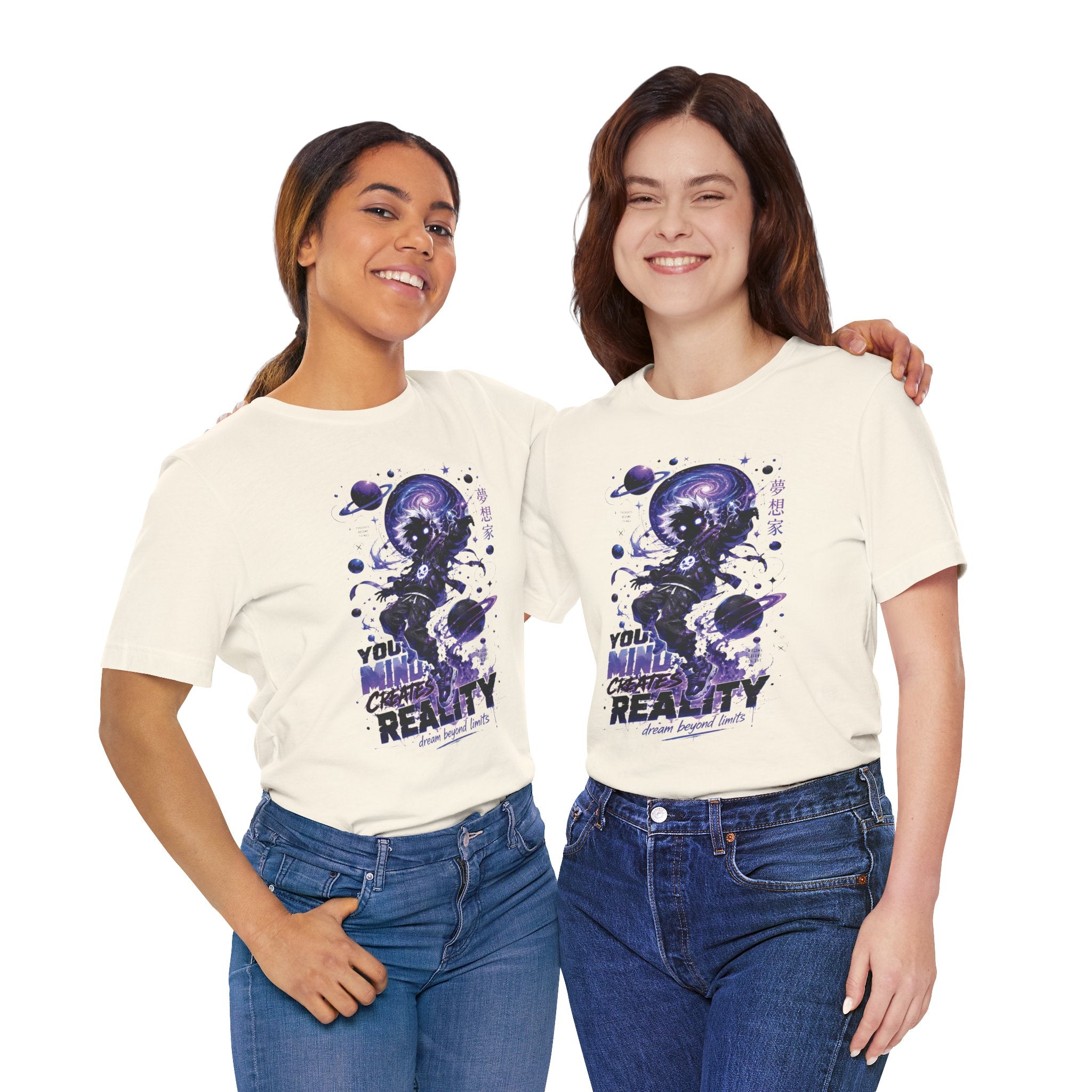 Astronaut Galaxy Tee — "Your Mind Creates Reality" Space Graphic T-Shirt