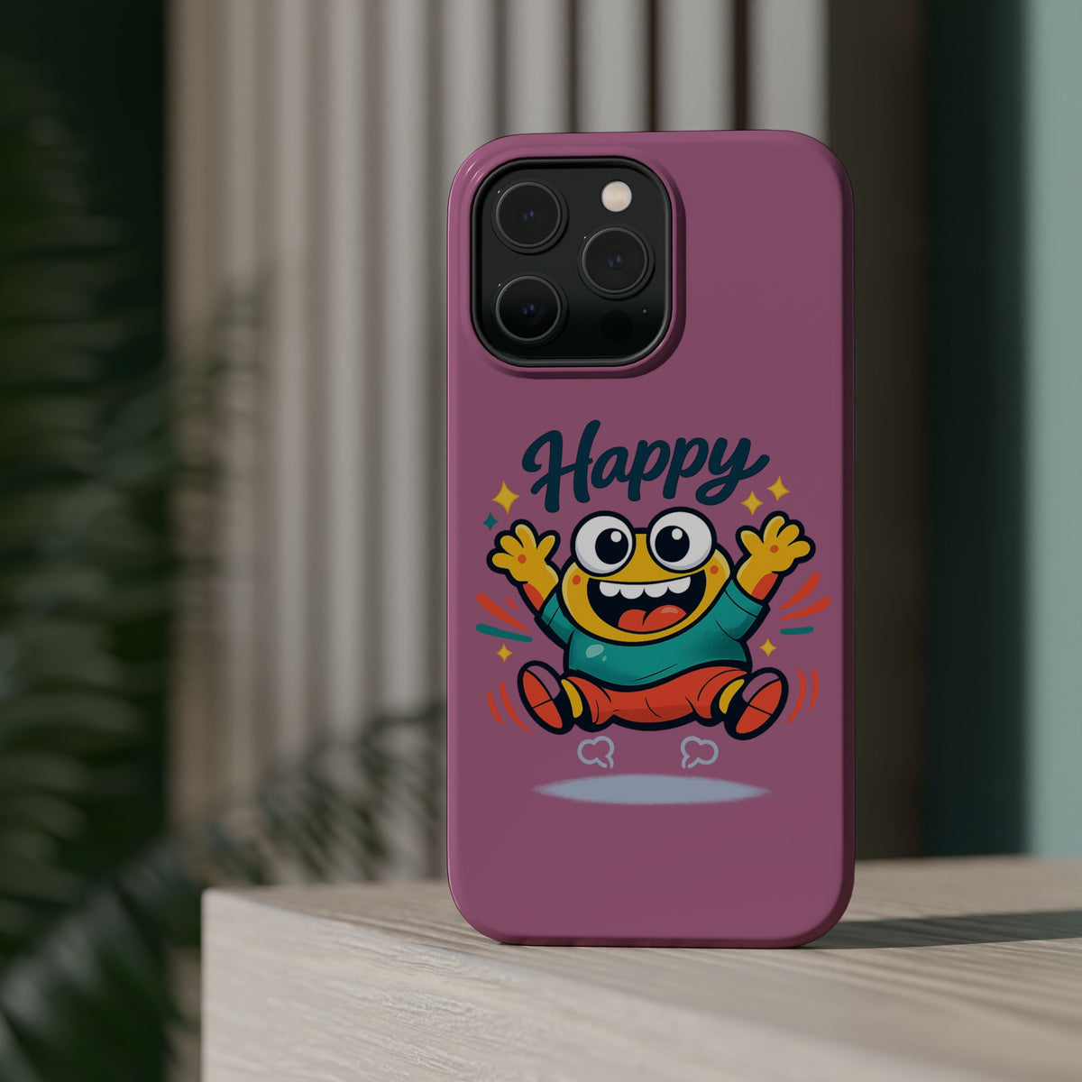 Happy Monster Magnetic Protective Phone Case Pink