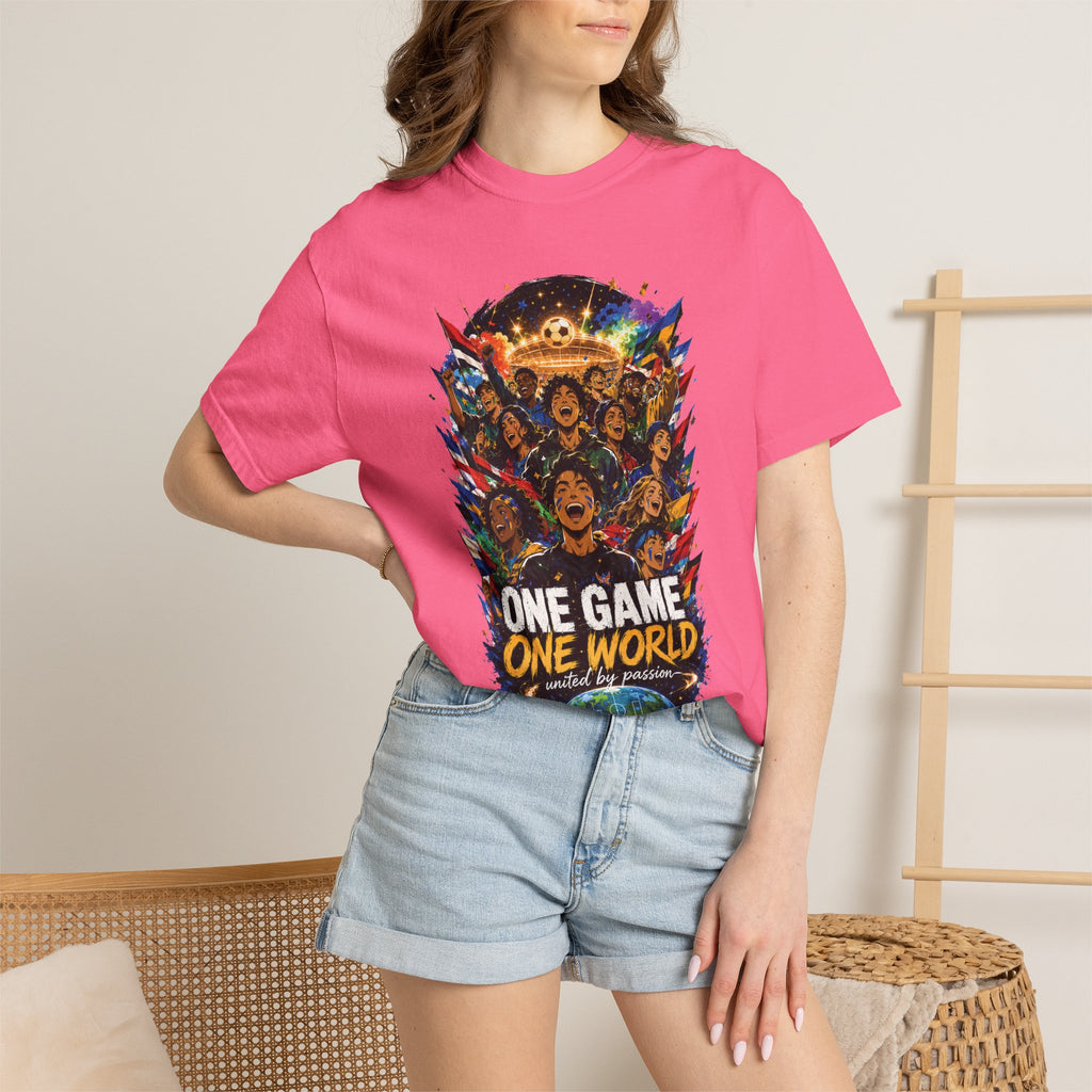 One Game One World Soccer T Shirt International Football Graphic Tee