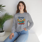 Happy Blob Cartoon Crewneck Sweatshirt | kawaii minimal, thick outline