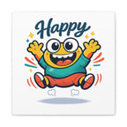 Happy Blob Cartoon Canvas | Bold Cartoon, Thick Outline, Kawaii Minimal