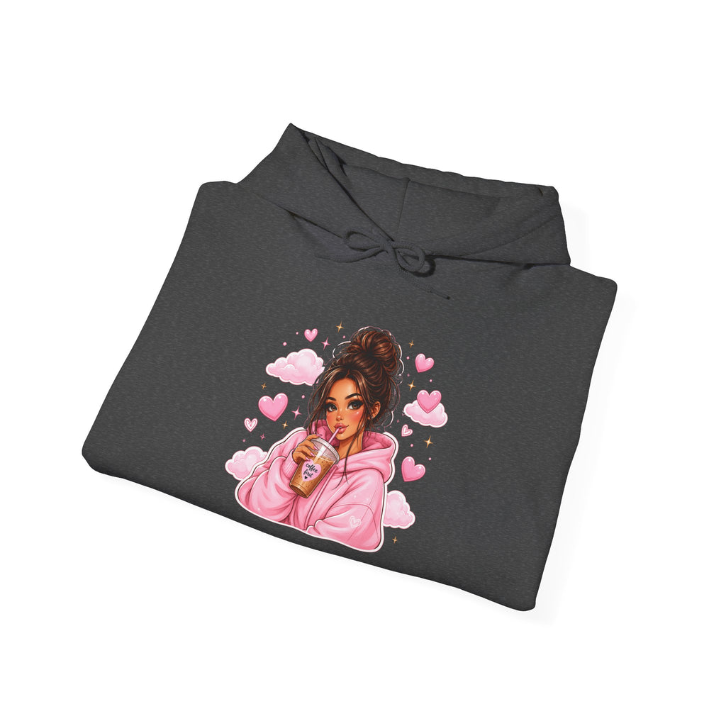 Cute Pink Heart Girl Hoodie — Cozy Graphic Sweatshirt