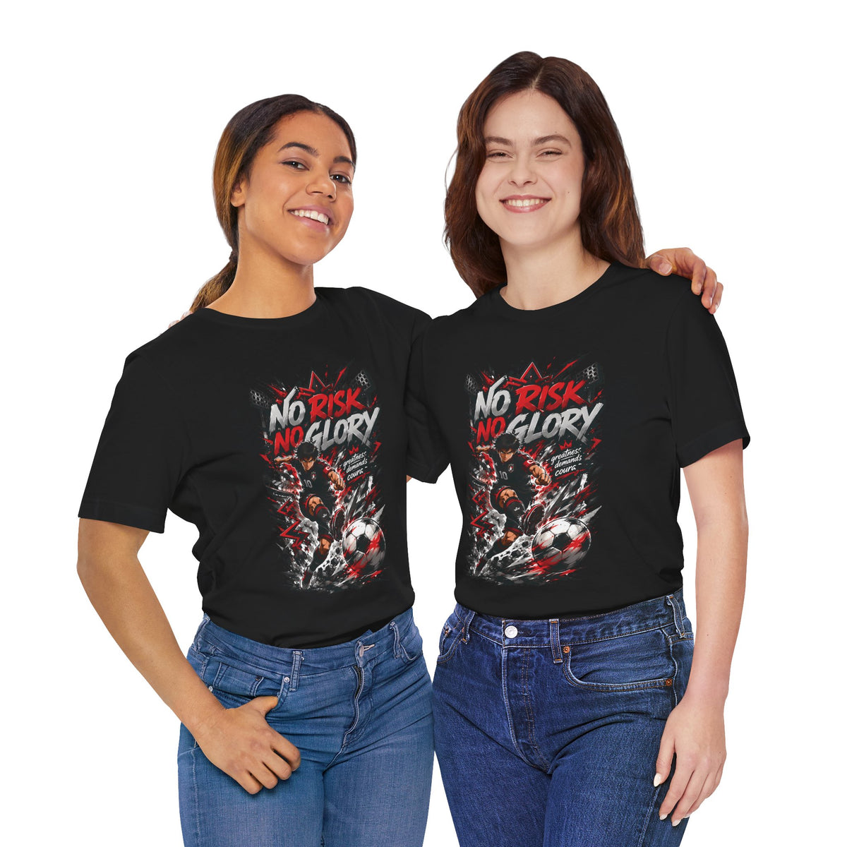 No Risk No Glory Soccer Graphic T Shirt