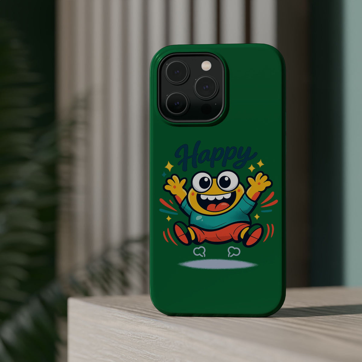 Happy Monster Magnetic Protective Phone Case Green