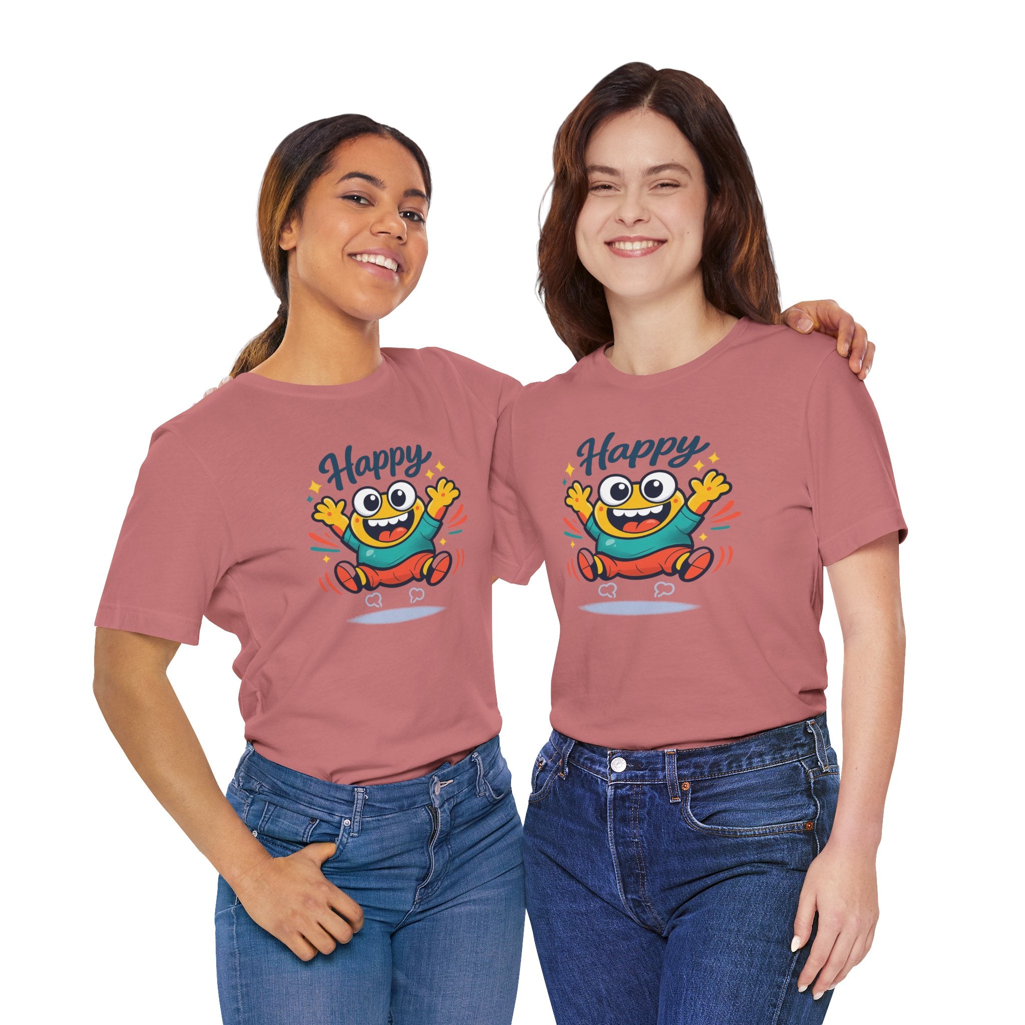 Happy Mood Blob Tee | kawaii minimal, thick outline emoji cartoon