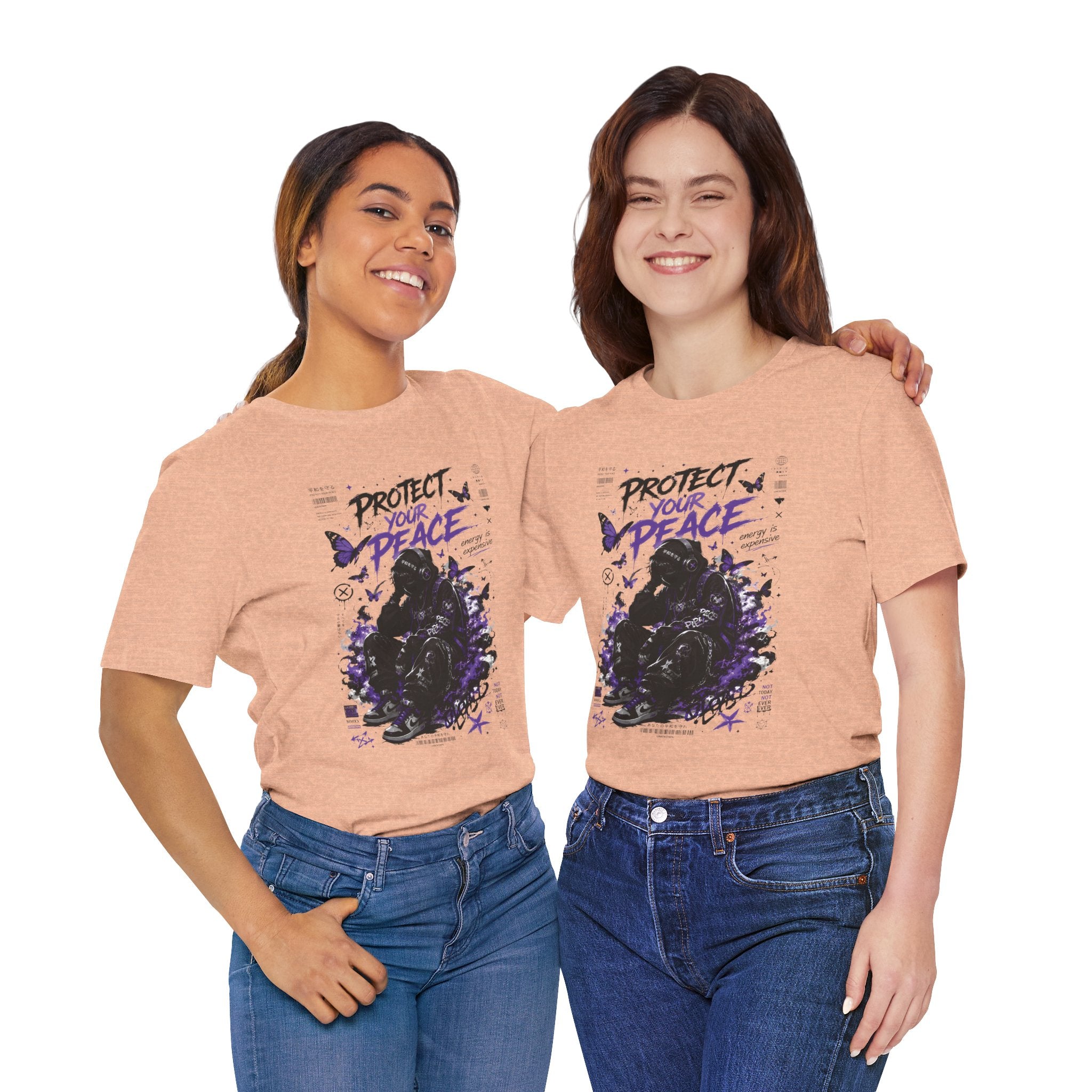 Protect Your Peace T-Shirt — Gothic Butterfly Graphic Tee