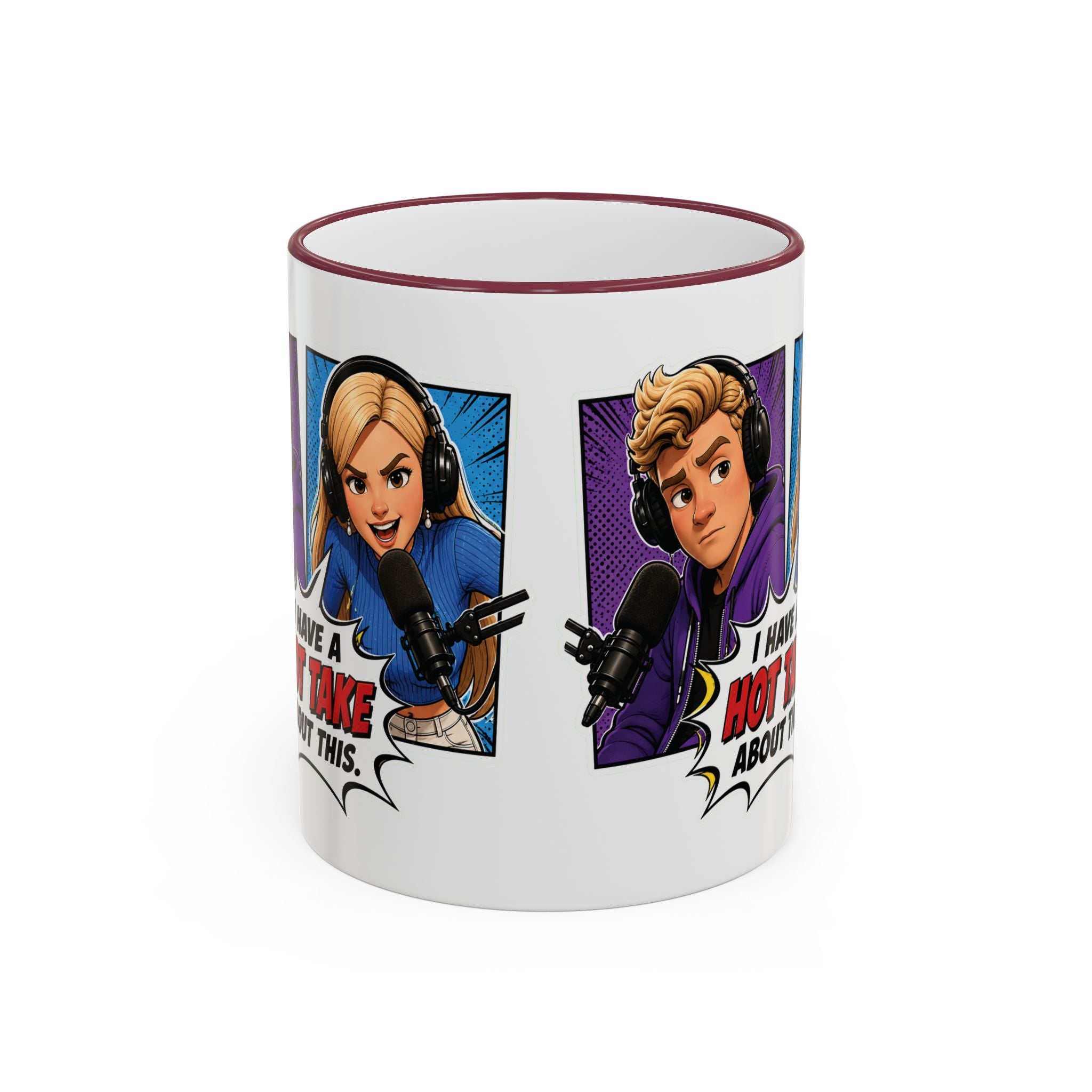 Jake And Emma Hot Take Accent Rim Mug – I Have A Hot Take About This Comic Coffee Cup (11oz/15oz)