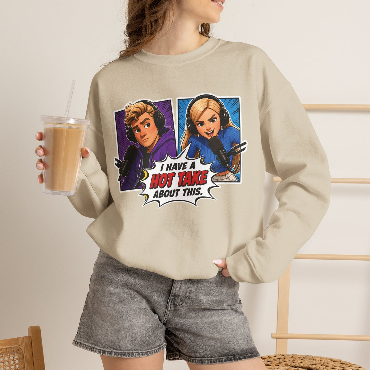 Hot Take Central I Have a Hot Take About This Pop Art Crewneck Sweatshirt