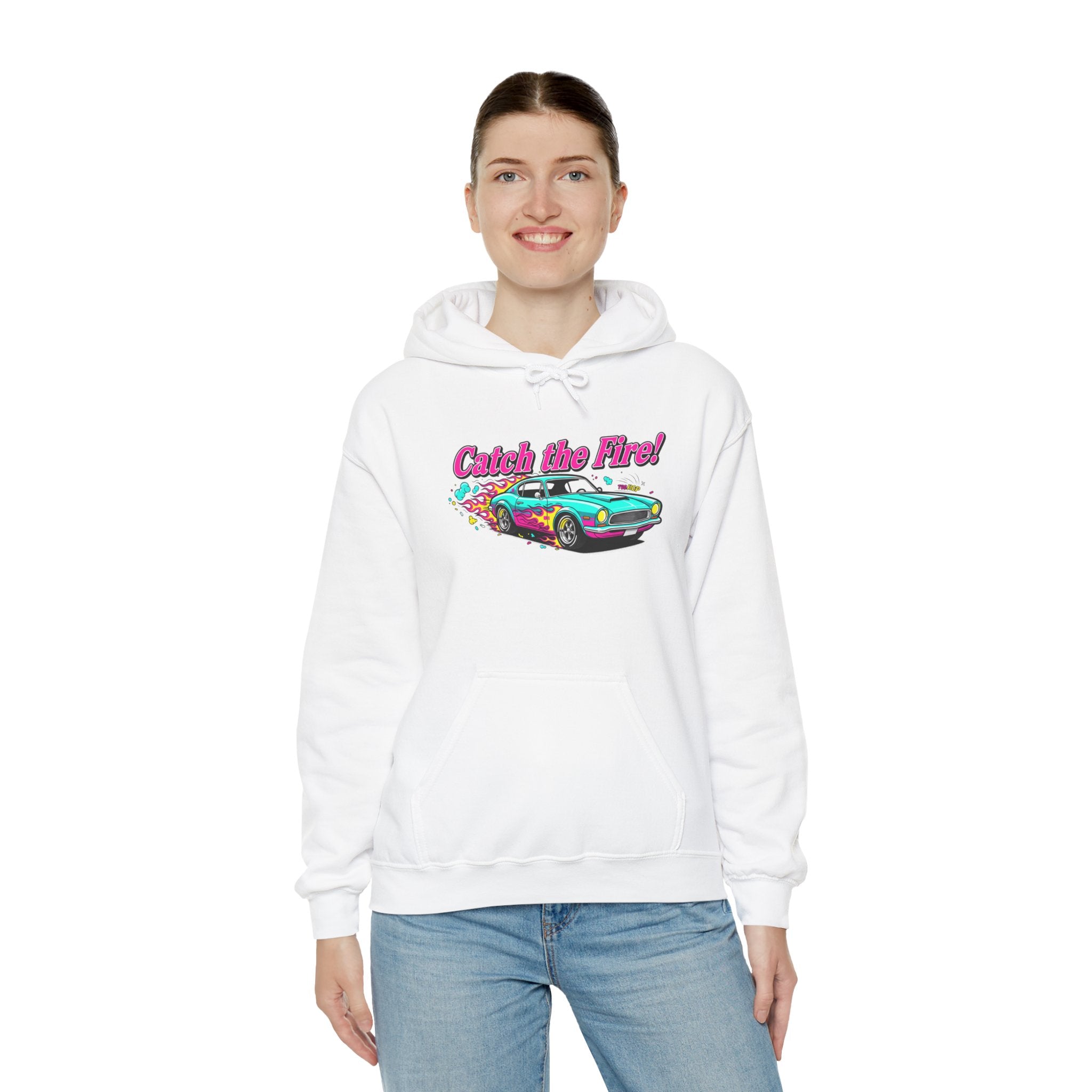Retro Cartoon Dragster Hoodie – Vintage Racing Flame Graphic Pullover