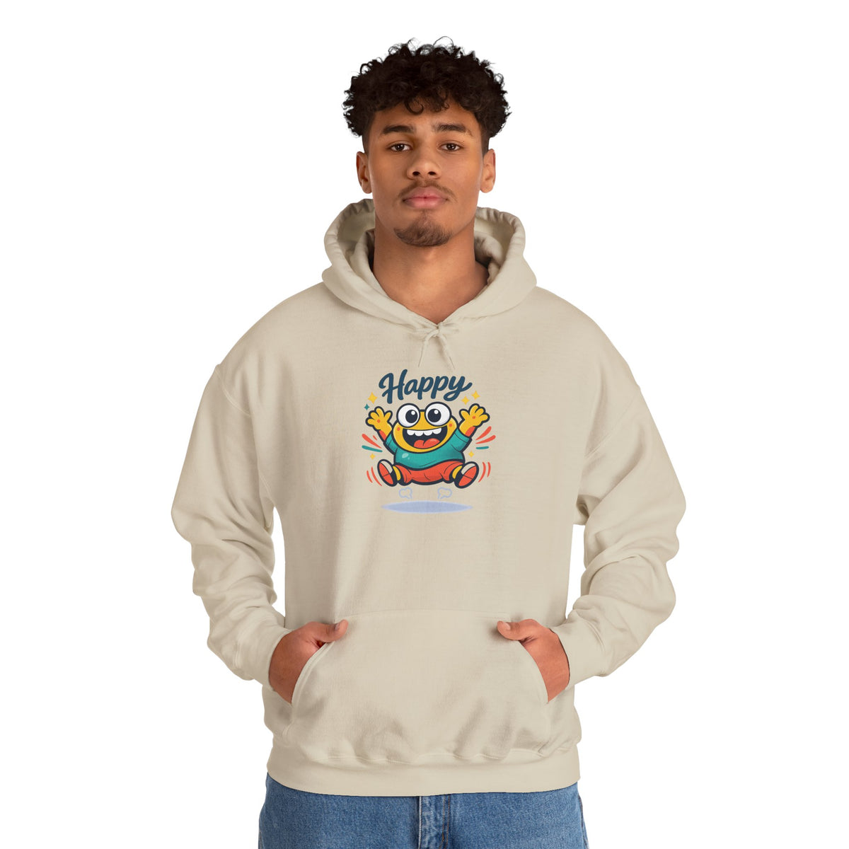 Happy Blob Cartoon Hoodie Kawaii Mood Graphic