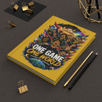Soccer Hardcover Journal – "One Game One World" Personalized Player Number Notebook