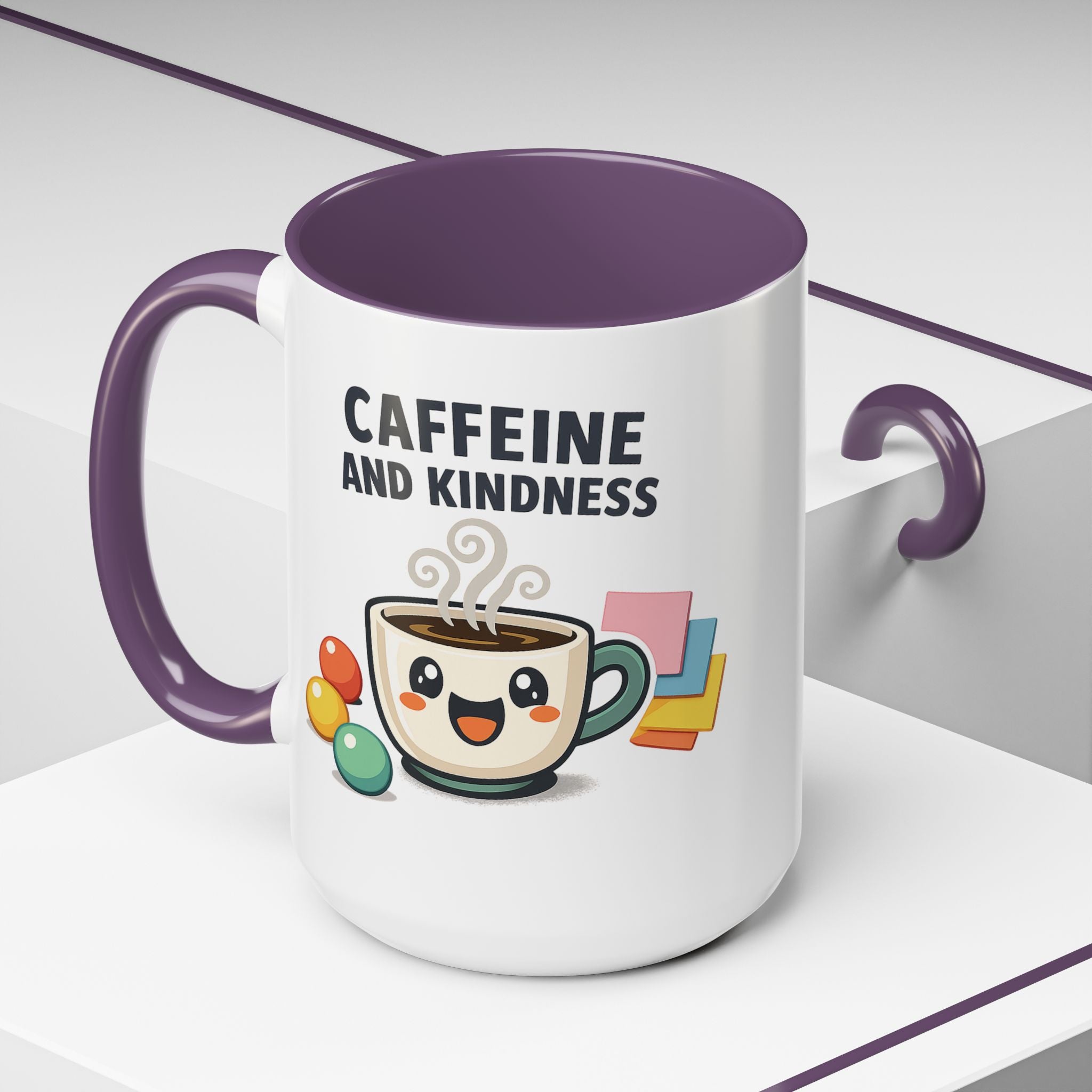 Caffeine and Kindness Coffee Mug – Ceramic Accent Mug (11oz / 15oz)