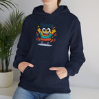 Happy Blob Cartoon Hoodie | kawaii minimal, thick outline mood face