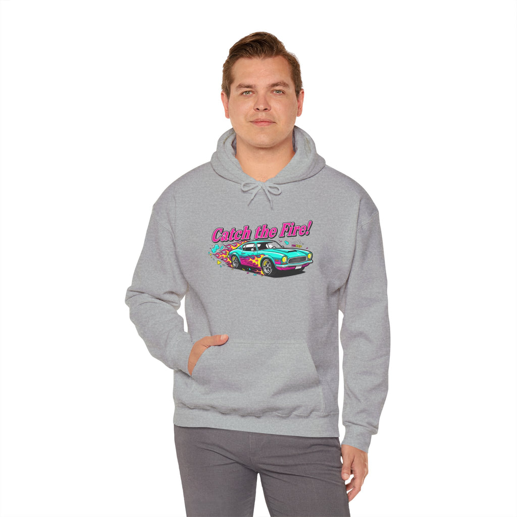 Retro Cartoon Dragster Hoodie – Vintage Racing Flame Graphic Pullover