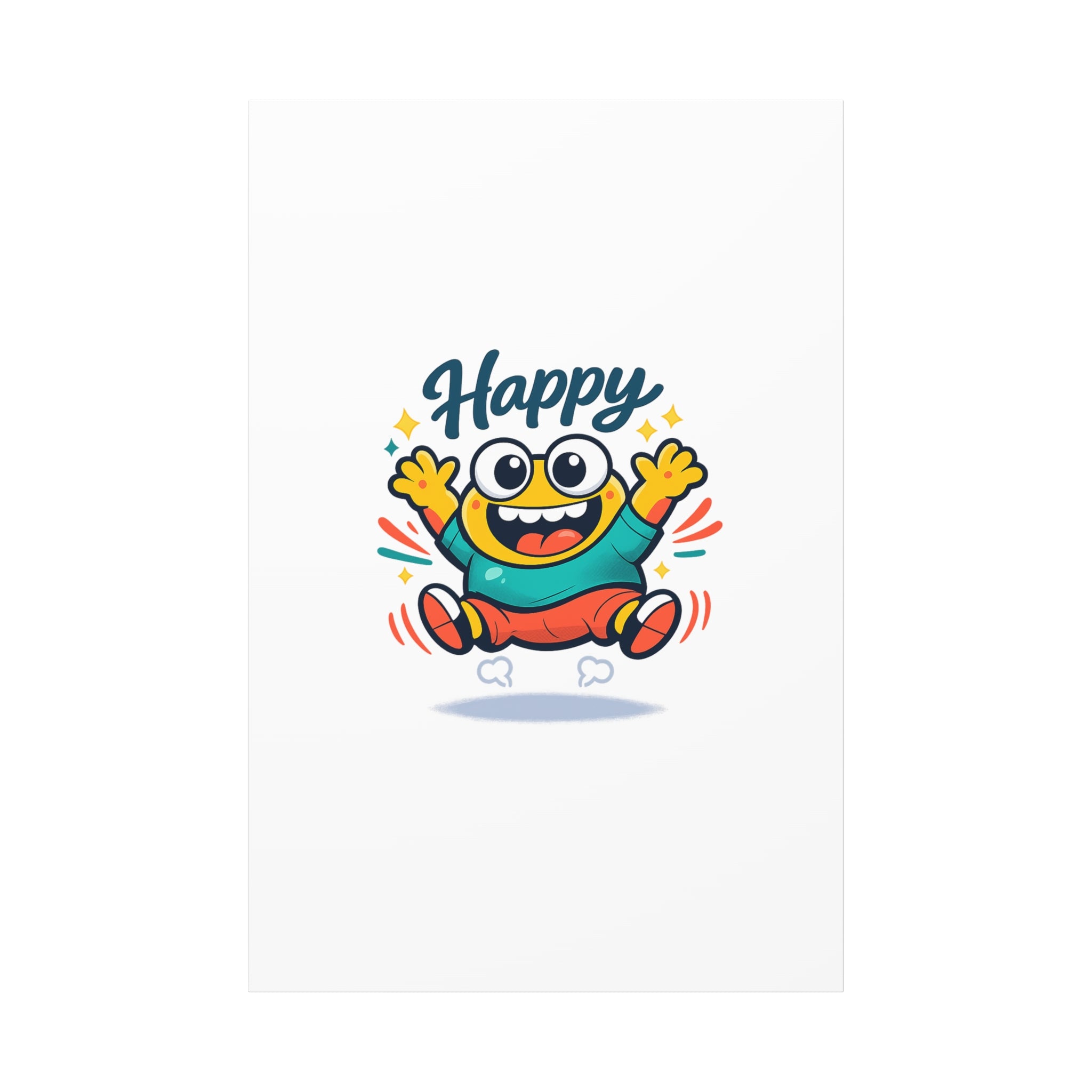 Happy Blob Cartoon Canvas | Bold Cartoon, Thick Outline, Kawaii Minimal