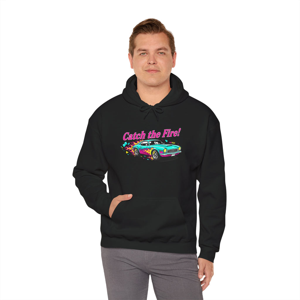 Retro Cartoon Dragster Hoodie – Vintage Racing Flame Graphic Pullover