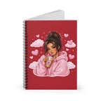 Notebook — Cozy Girl Drinking Boba Illustration (Ruled Spiral)