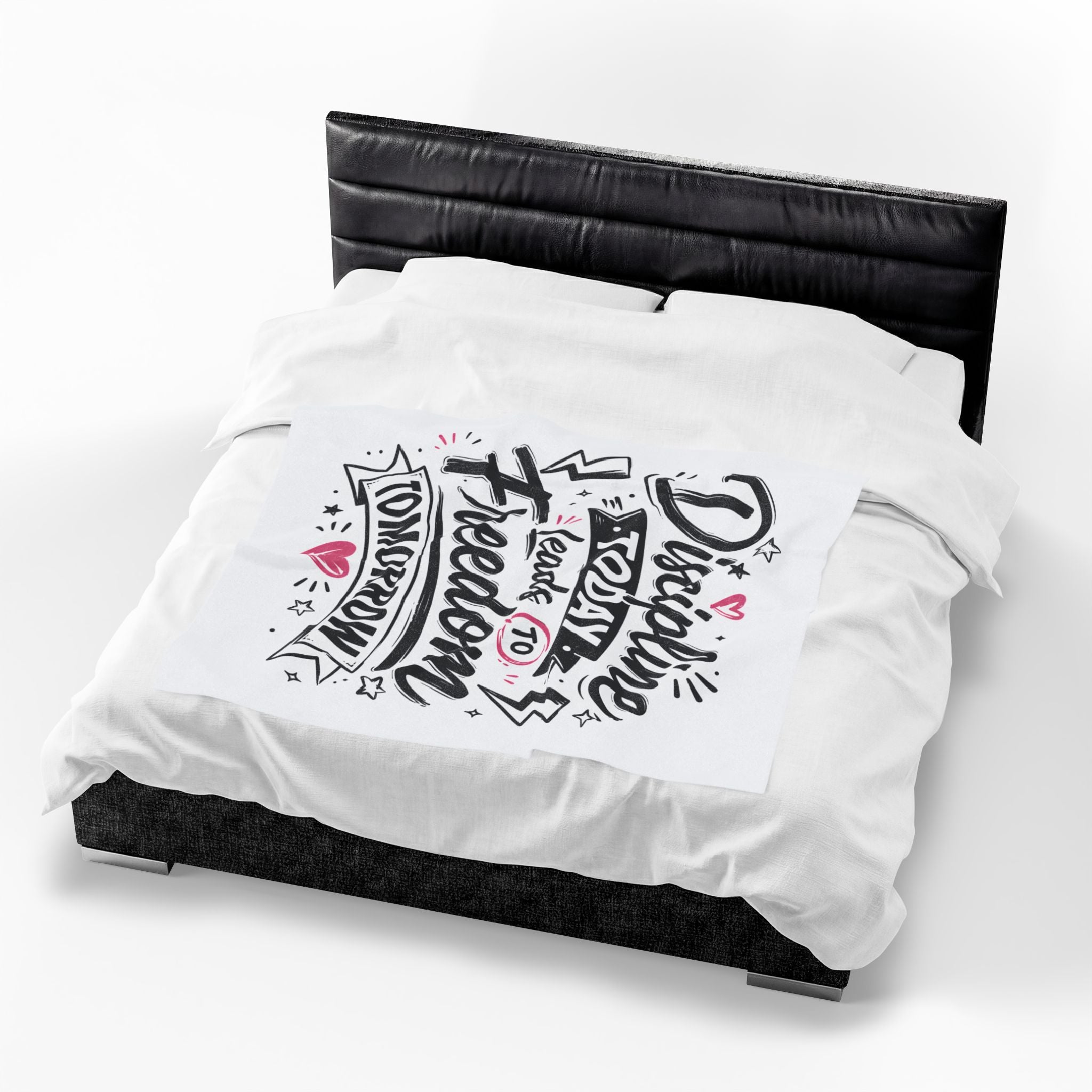 Velveteen Plush Blanket — "Discipline Today Leads to Freedom Tomorrow" Inspirational Throw Blanket