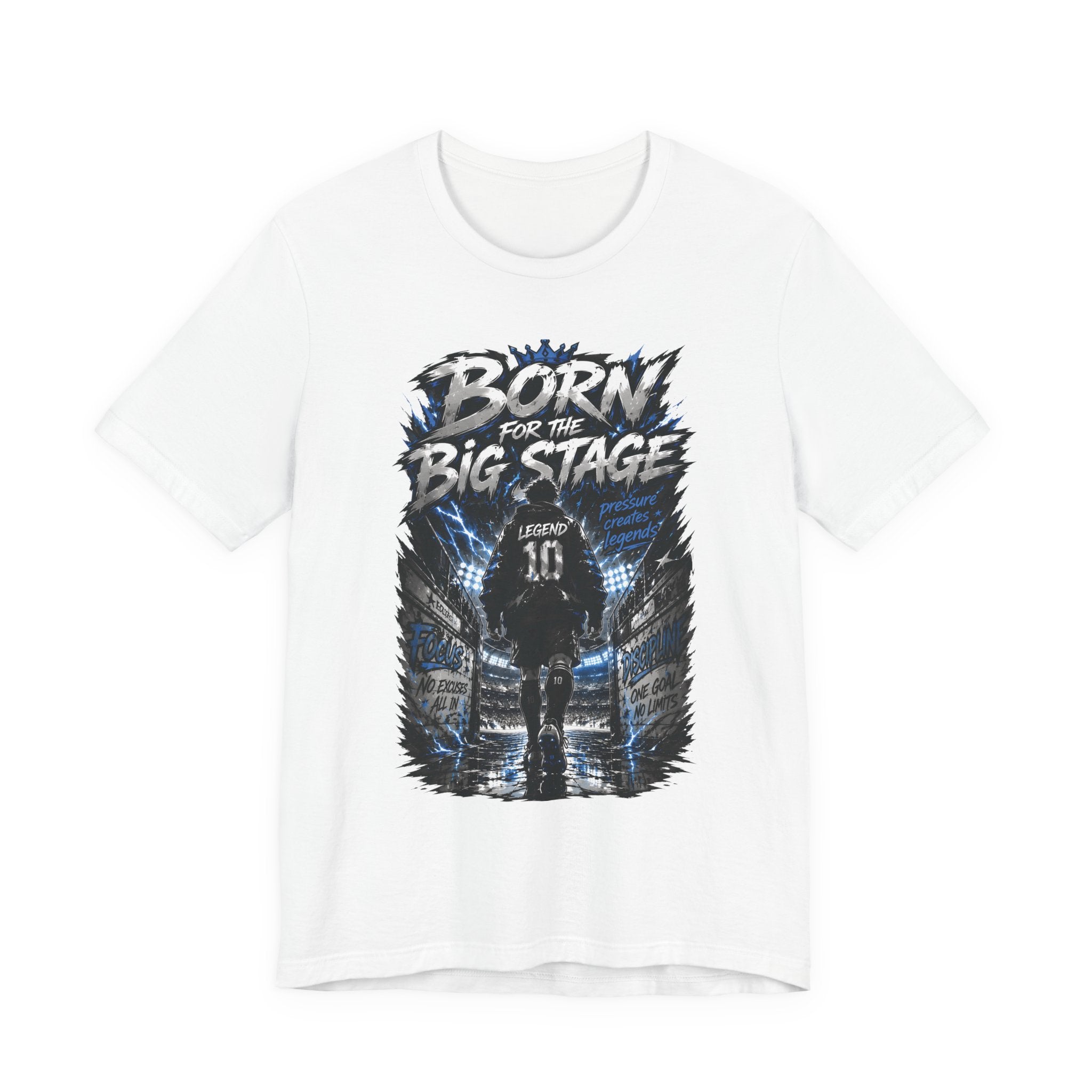 Soccer Player T‑Shirt — "Born for the Big Stage" Football Match Tee