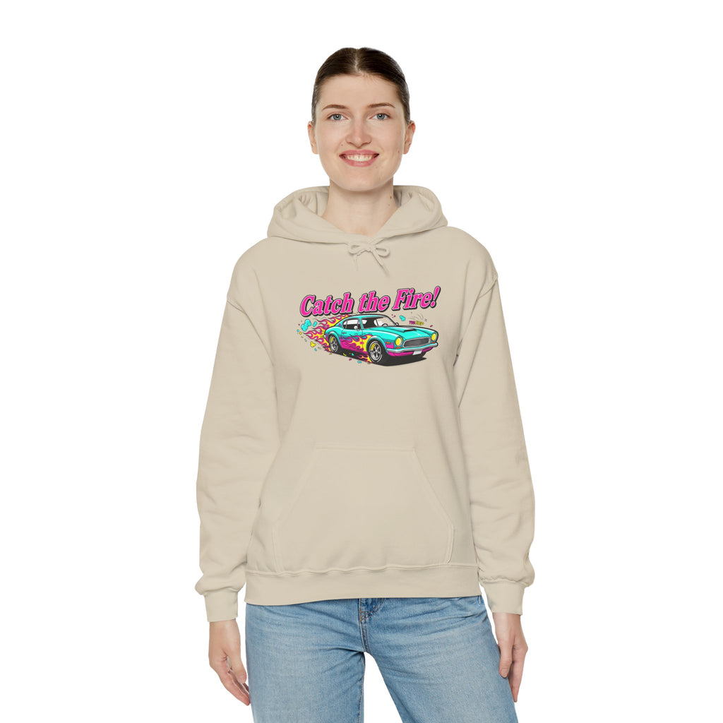 Retro Cartoon Dragster Hoodie – Vintage Racing Flame Graphic Pullover