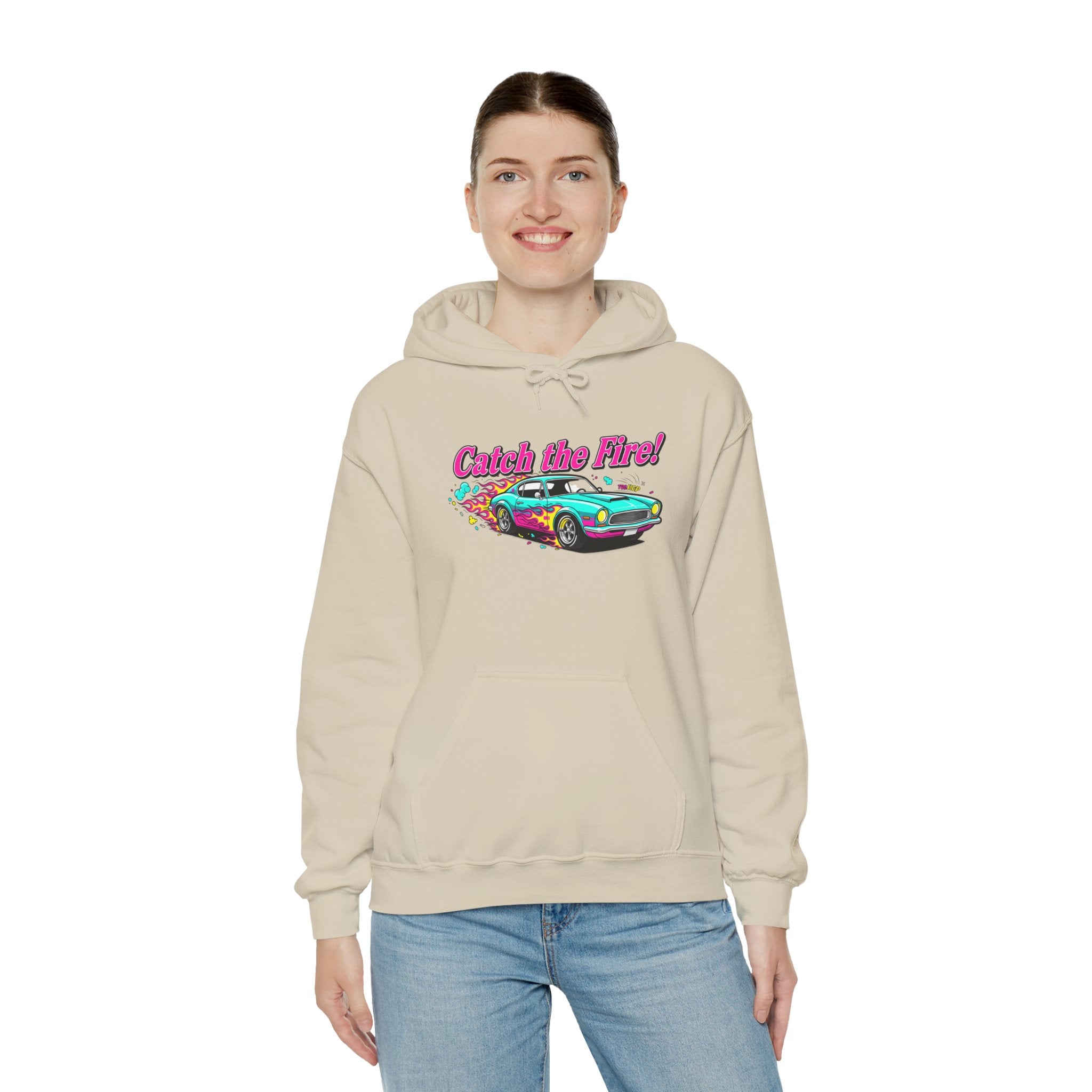 Retro Cartoon Dragster Hoodie – Vintage Racing Flame Graphic Pullover