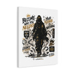 Motivational Street Art Canvas — "Become Who You Needed" Stretched Matte Print
