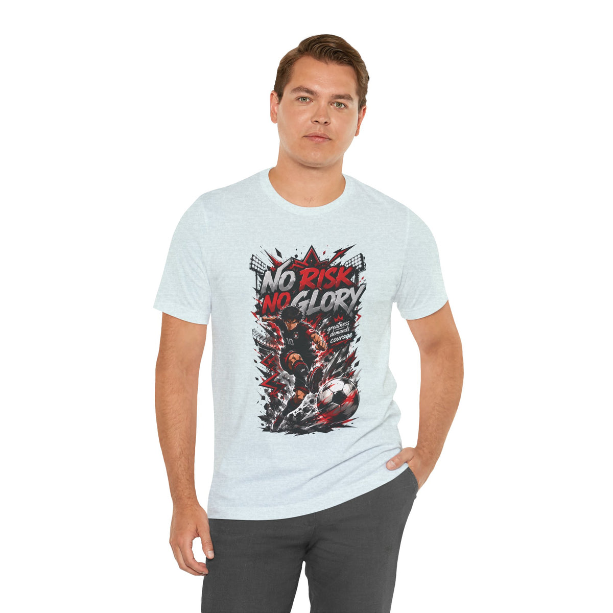 No Risk No Glory Soccer Graphic T Shirt