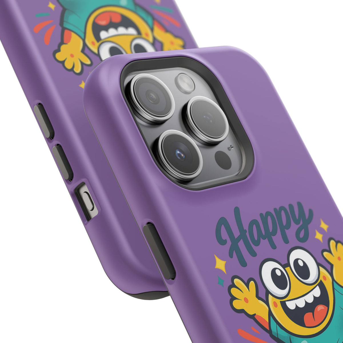 Happy Monster Magnetic Protective Phone Case Purple