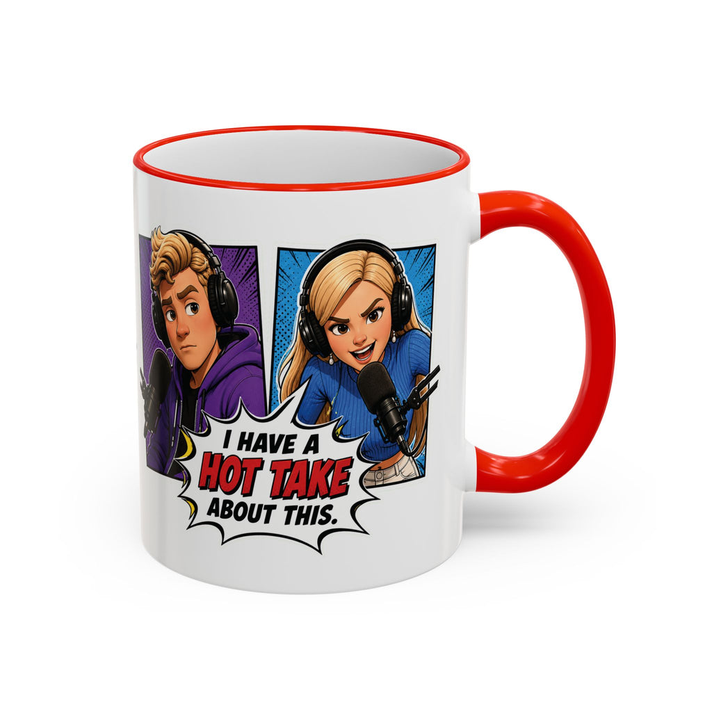Jake And Emma Hot Take Accent Rim Mug – I Have A Hot Take About This Comic Coffee Cup (11oz/15oz)