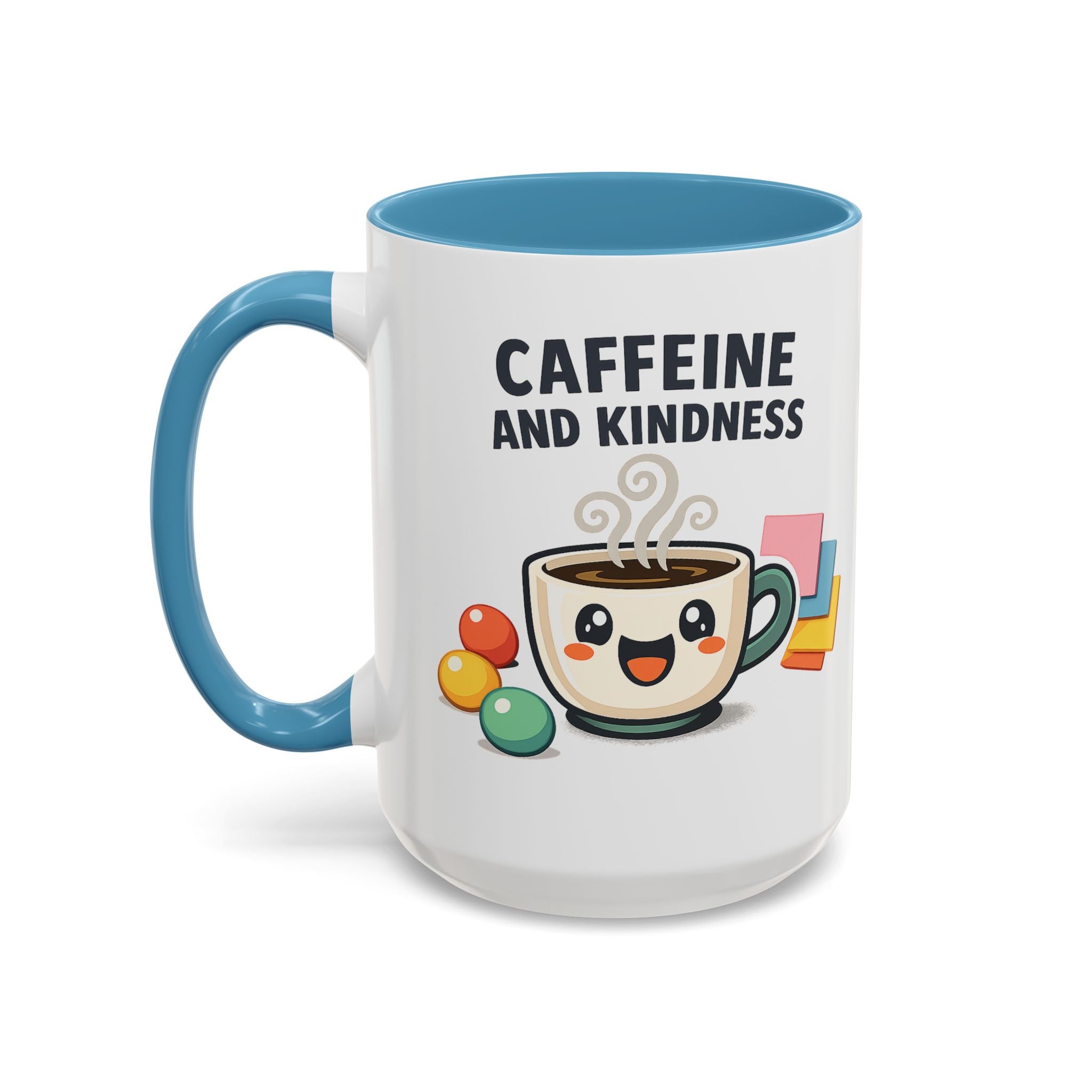 Caffeine and Kindness Coffee Mug – Ceramic Accent Mug (11oz / 15oz)