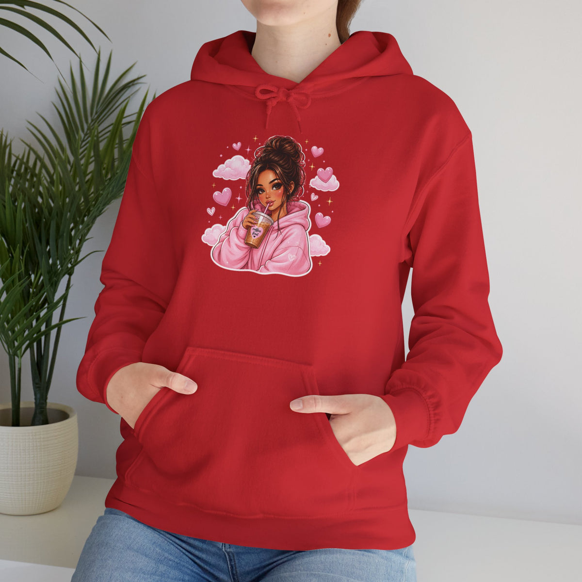 Cozy Pink Hoodie Girl Graphic Hoodie