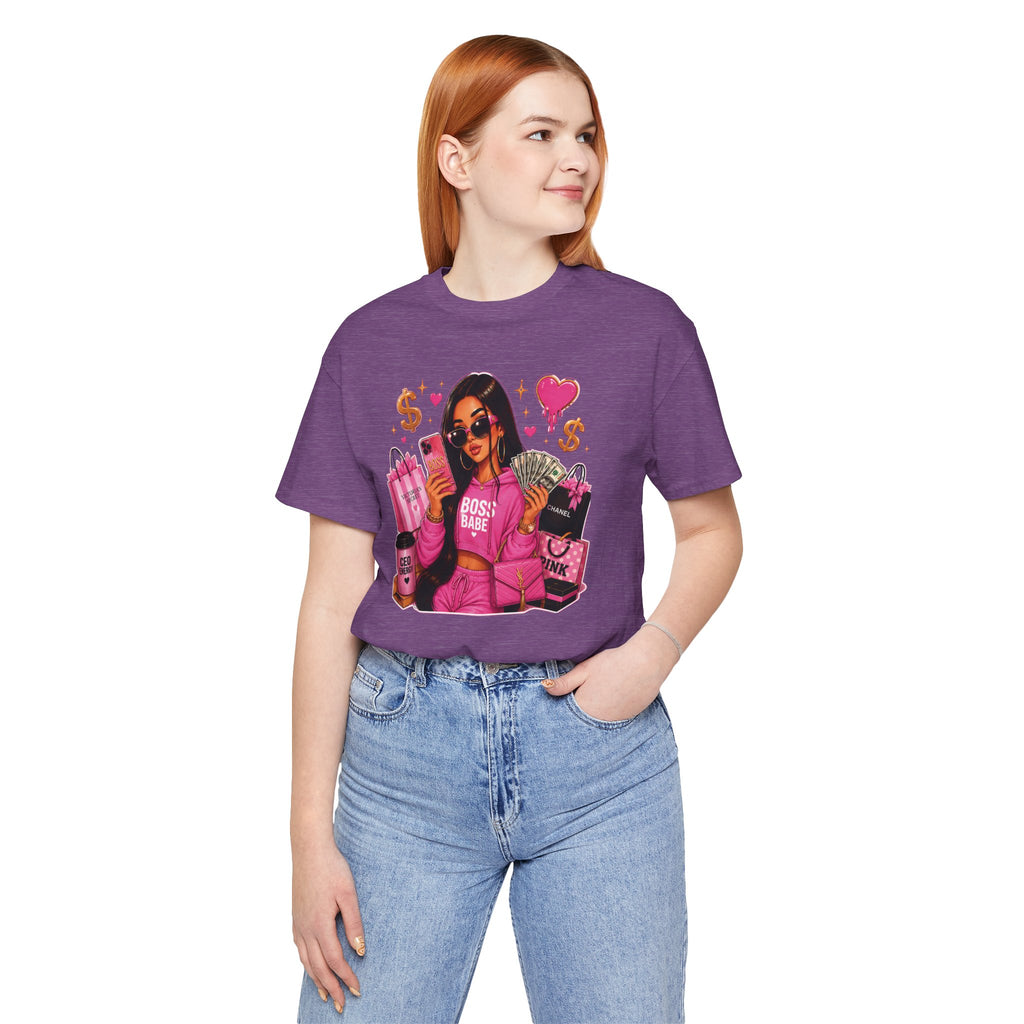 Boss Babe Pink Fashion T Shirt Glam Shopping Graphic Tee