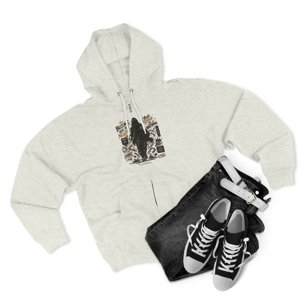 Bigfoot Forest Zip Hoodie — Sasquatch Graphic Full-Zip Hoodie
