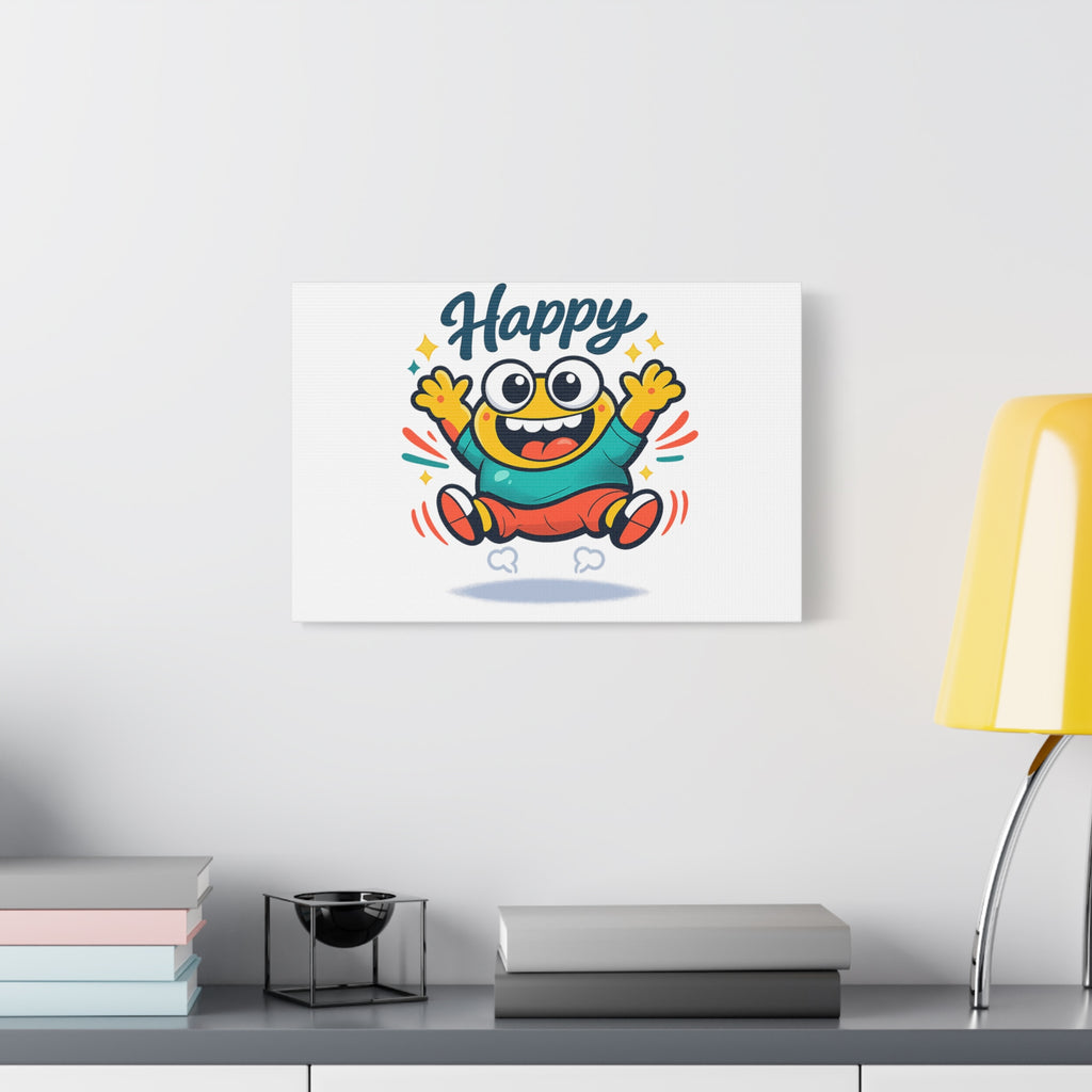 Happy Blob Cartoon Canvas | Bold Cartoon, Thick Outline, Kawaii Minimal