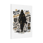Motivational Street Art Canvas — "Become Who You Needed" Stretched Matte Print